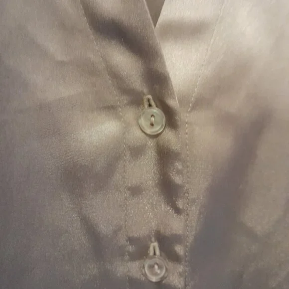 Vintage Y2k 2006 Lane Bryant Plus Size 18/20 Women's Metallic Tan Blouse - Picture 4 of 6